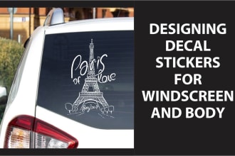 design vinyl decal sticker for vehicle windscreen and body