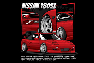 draw vector cartoon car illustration for your t shirt