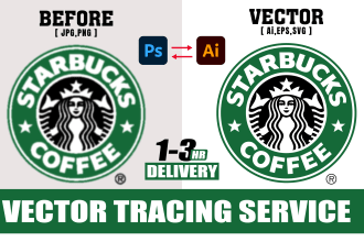 vectorise,redraw logo,png to vector, vector tracing manually