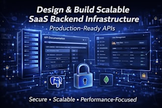 design, build scalable saas backend infrastructure, production ready apis
