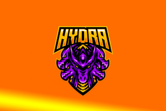 design realistic business hydra mascot sport logo with creative concepts