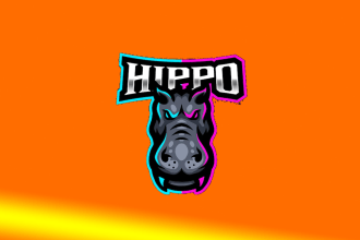 design awesome hippo mascot logo within 1 day