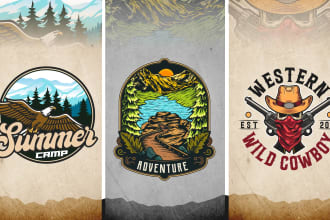 create stunning and unique retro vintage logo design