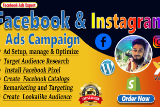 setup and manage your facebook and instagram ads campaigns, fb ads