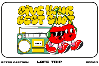 make retro old school cartoon mascot