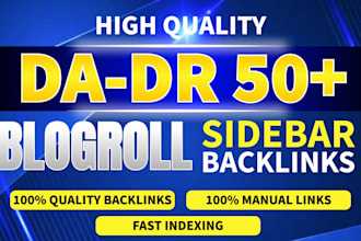 make high da DR sidebar blogroll homepage dofollow backlinks