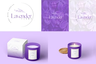 design candle label design, product packaging and candle logo design