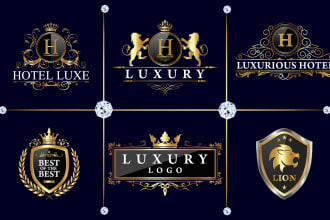 do modern vintage luxury and elegant gold business logo design