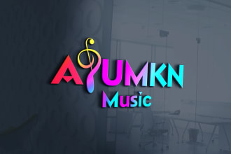 design modern musician, studio, rock, hip hop dj music logo