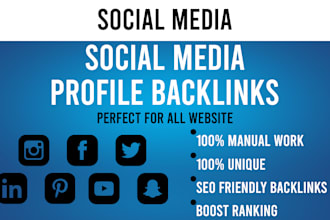 build 300 social media profile backlinks SEO link building