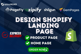 design shopify landing page by pagefly gempages shogun zipify
