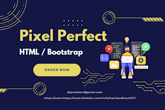 design your psd, figma, xd to responsive webdesign in html css bootstrap jquery
