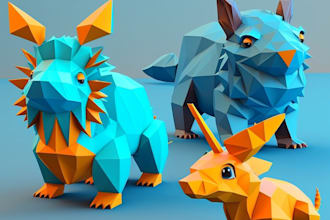 3d model  low poly creature for your game