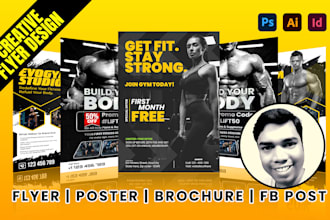 design sports flyer, gym flyer, fitness flyer, business  flyer and poster