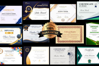 design professional diploma, award, appreciation, or custom certificate design