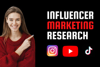 find influencer list for youtube, tiktok and instagram marketing
