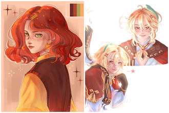 draw character illustration, fan art in anime style
