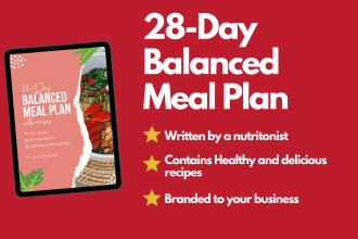 provide a 28 day branded healthy meal plan for your business