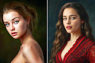 draw a digital oil painting portrait from your photo