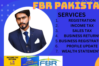 register and file fbr income tax, sales tax, business returns with fbr pakistan