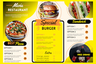 design restaurant flyer and food brochure for you
