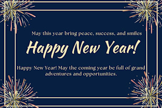 wish you a new year and happy christmas cards with my fellow