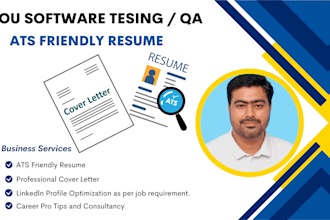 design your QA ats friendly resume and cover letter with linkedln optimization