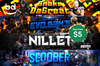 design a youtube banner or header for gaming content creator