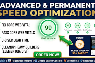 fix wordpress site speed, pass core web vitals and pagespeed 90 plus