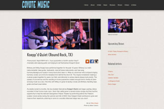 write a bio for your band and post to coyote music website
