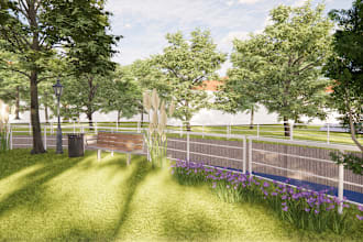 3d design community park, playgrounds, dog park