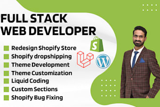 do full stack web development in wordpress and shopify