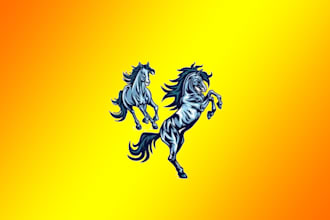 make your industrial and apparel horse mascot logo in one day