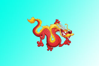 create your creative cartoon chinese red dragon logo within 12 hours