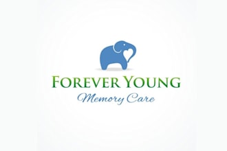 design modern unique forever young memory care logo