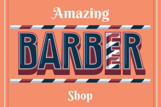 do an eye catching barber shop logo with unlimited revision