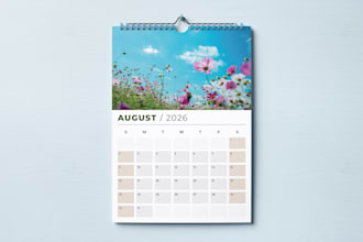 quickly design a printable 2026 wall or desk holiday calendar, yearly planner