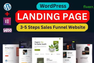 create 3 to 5 steps wordpress sales funnel landing or sales page with elementor