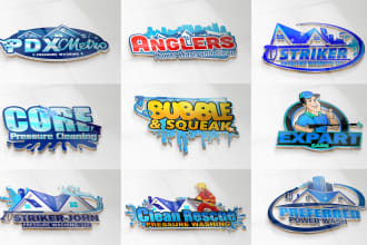 do cleaning, pressure washing and power washing logo design