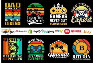 do a bulk retro vintage graphic merch t shirt or hoodie design as a hobby
