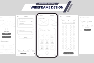 do low fidelity wireframe UX design and prototype in adobe xd