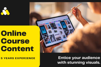 create online content development, online course creation, and course outline