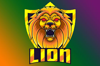 design an lion mascot logo in high definition