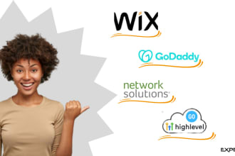 design wix website network solutions website squarespace godaddy website expert