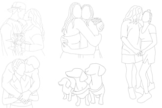 draw outline simple line art for shopify product