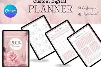 design custom digital and printable planner ,notebook, journal