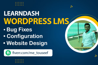 design learndash wordpress lms website with elementor