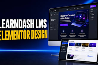 design a learndash wordpress lms website with elementor