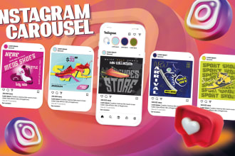 design carousel posts, instagram ,facebook ads in 1 hour