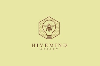 create a beautiful bees logo design